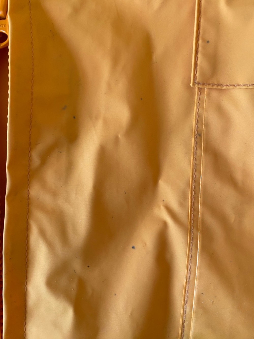 L.L. Bean Womens Petite Orange Hooded Raincoat - Picture 7 of 7